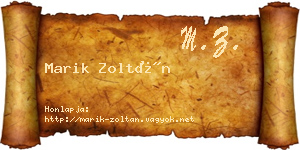 Marik Zoltán névjegykártya